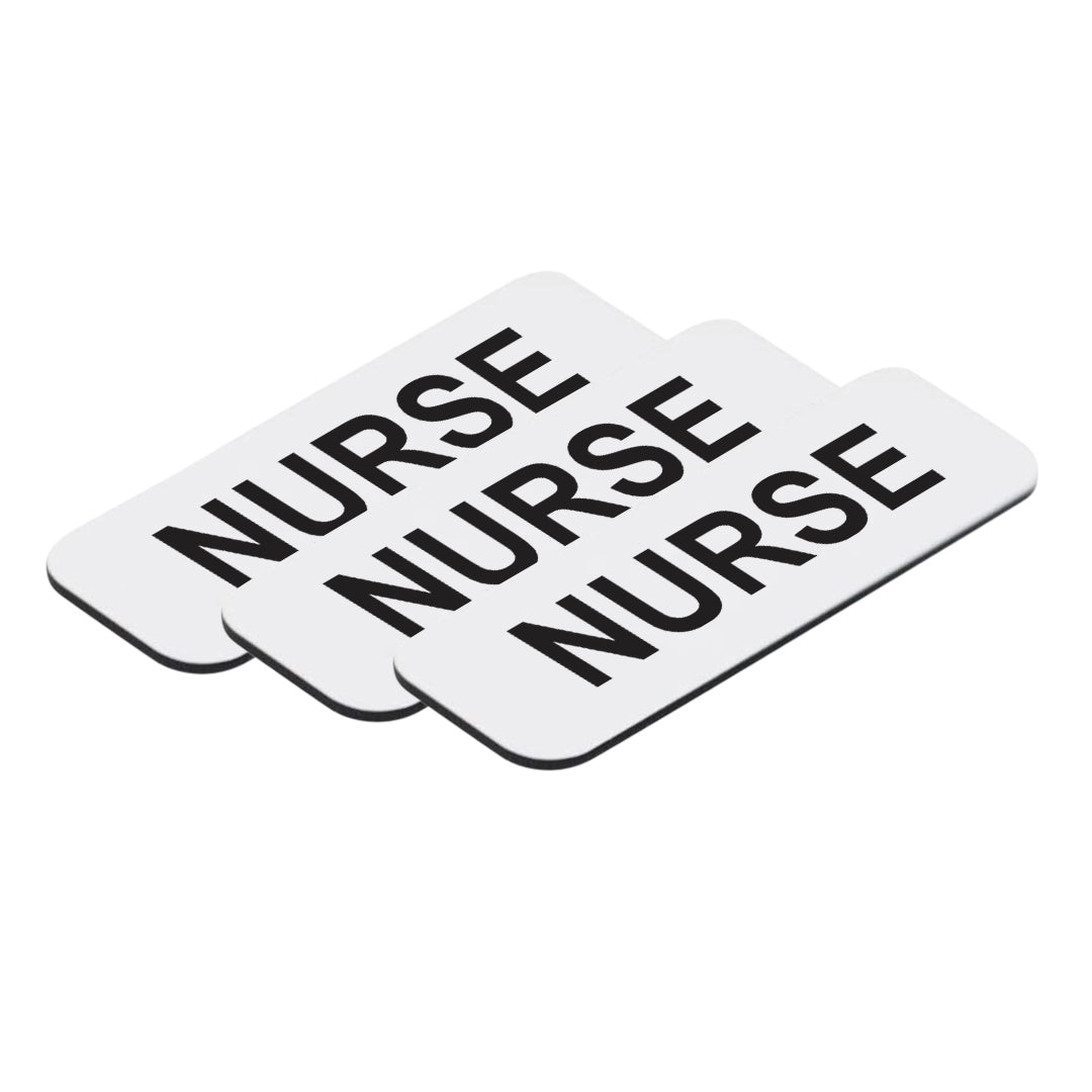 White Nurse 1 x 3" Name Tag (3 Pack)