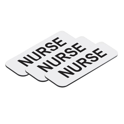 White Nurse 1 x 3" Name Tag (3 Pack)
