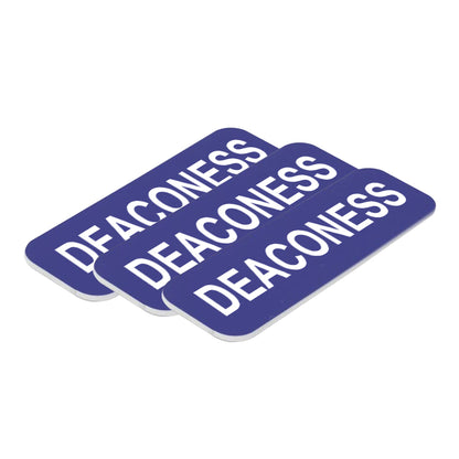 Blue Deaconess 1 x 3" Name Tag, (3 Pack)
