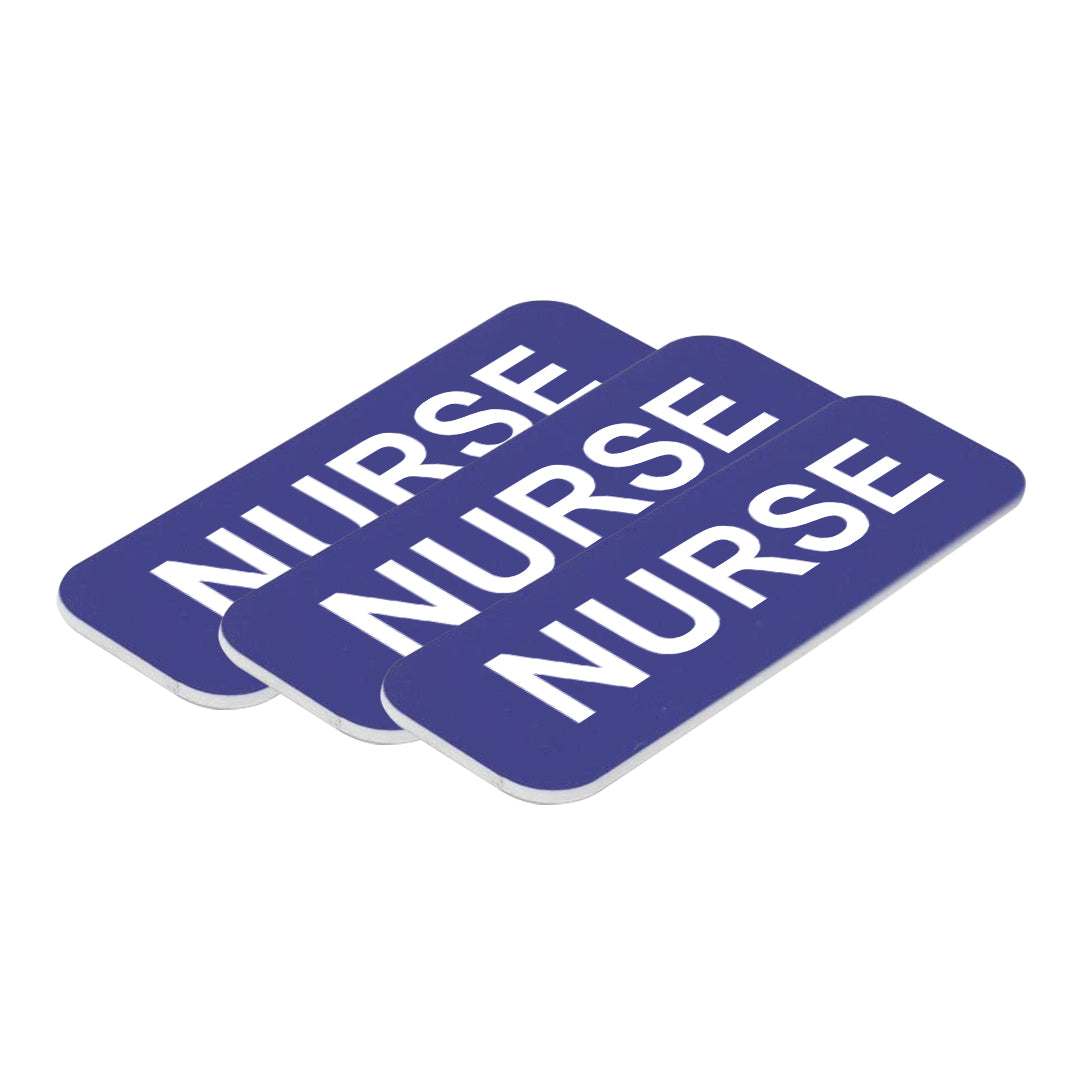 Blue Nurse 1 x 3" Name Tag (3 Pack)