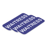 Blue Waitress 1 x 3" Name Tag, (3 Pack)