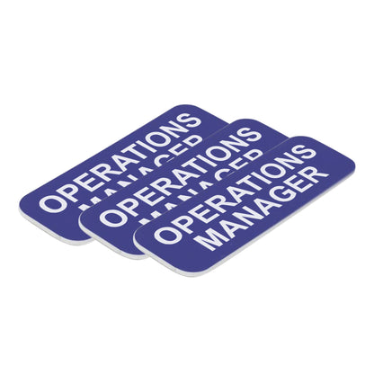Blue Operations Manager 1 x 3" Name Tag, (3 Pack)