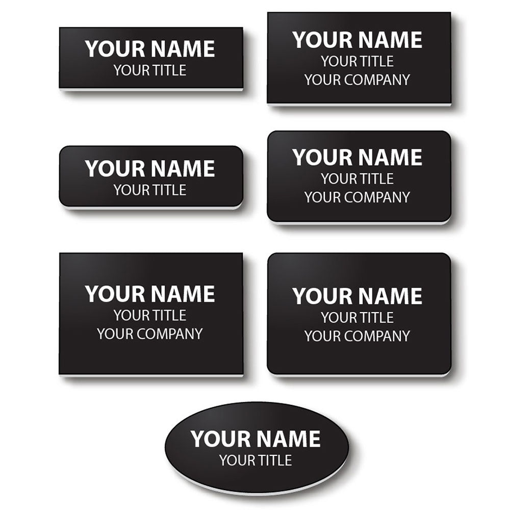Plastic Blank Name Badge (Black)