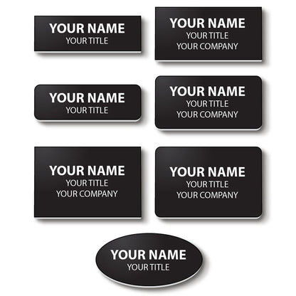 Plastic Blank Name Badge (Black)