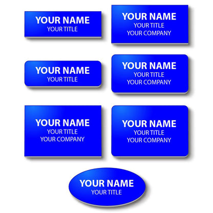 Plastic Blank Name Badge (Blue)