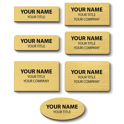Plastic Blank Name Badge (Brushed Gold)