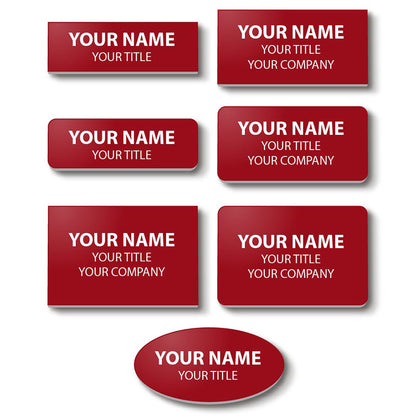 Plastic Blank Name Badge (Red)