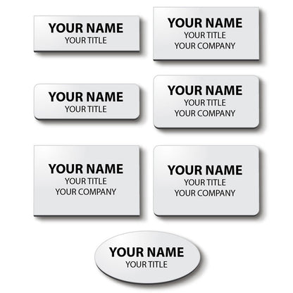 Plastic Blank Name Badge (White)