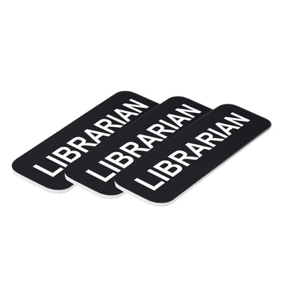 Black Librarian 1 x 3" Name Tag (3 Pack)