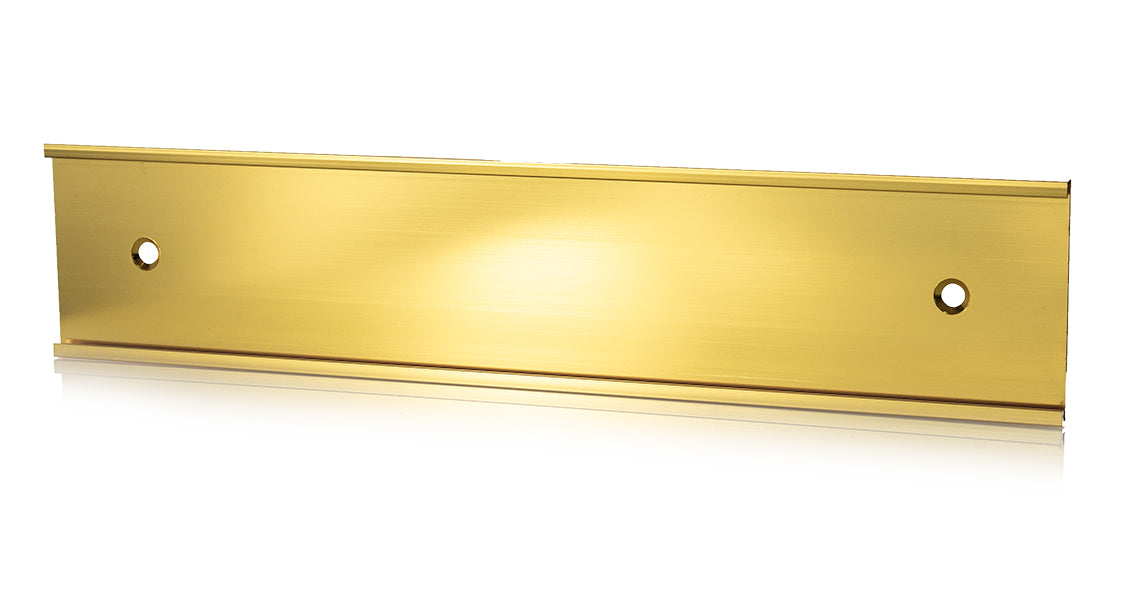Gold Office Wall Name Plate Holder - 2" x 8" / 2" x 10"