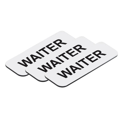 White Waiter 1 x 3" Name Tag, (3 Pack)