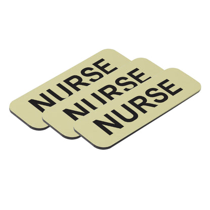 Brushed Gold Nurse 1 x 3" Name Tag (3 Pack)