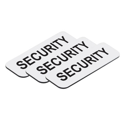 White Security 1 x 3" Name Tag (3 Pack)