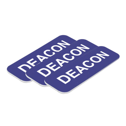 Blue Deacon 1 x 3" Name Tag, (3 Pack)