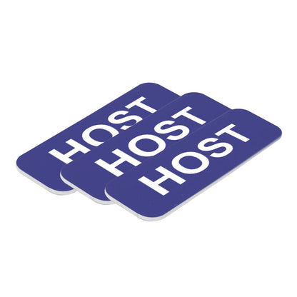 Blue Host 1 x 3" Name Tag (3 Pack)