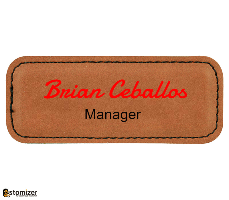 1x3 Leatherette Badge