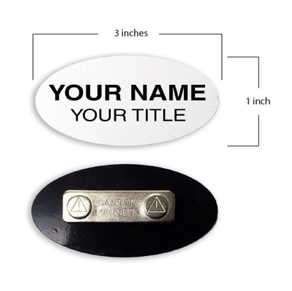 3" x 1-1/2" Oval Engraved Plastic Name Tag