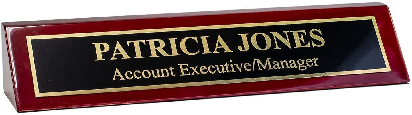 Piano Finished Rosewood Desk Name Plate