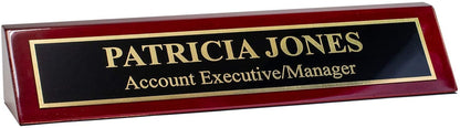 Piano Finished Rosewood Desk Name Plate