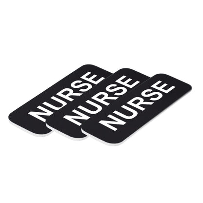 Black Nurse 1 x 3" Name Tag (3 Pack)