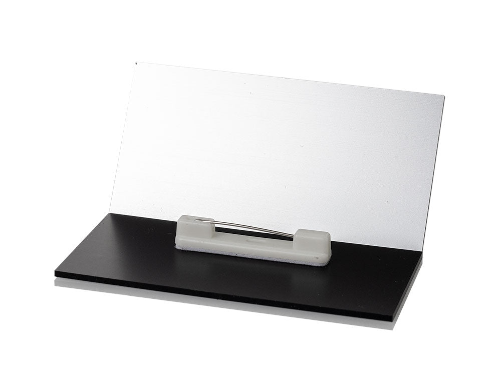 Brushed Silver 1-1/2" X 3" Name Tag / Badge Blanks with Pin - 10 Pack