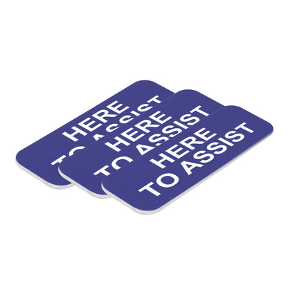 Blue Here to Assist 1 x 3" Name Tag (3 Pack)