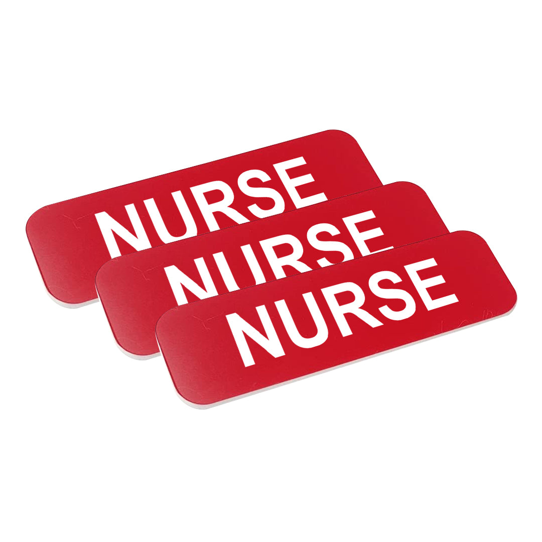Red Nurse 1 x 3" Name Tag (3 Pack)