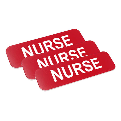 Red Nurse 1 x 3" Name Tag (3 Pack)