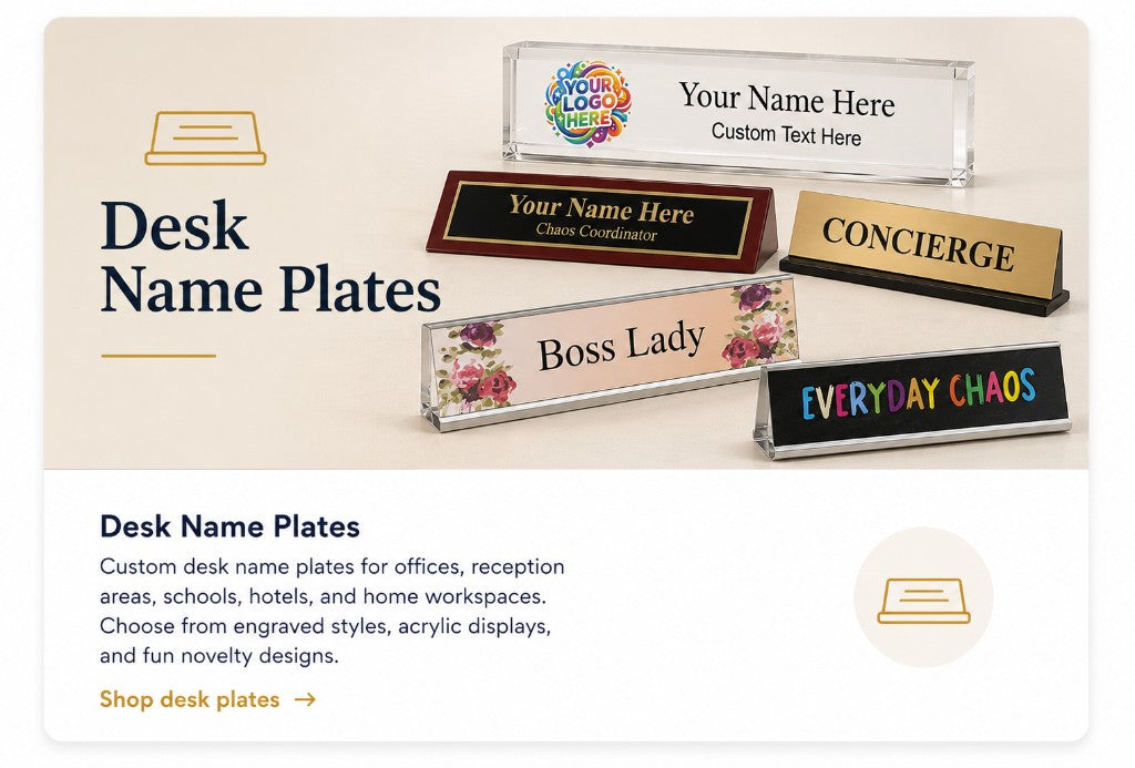 Acrylic personalized desk sign