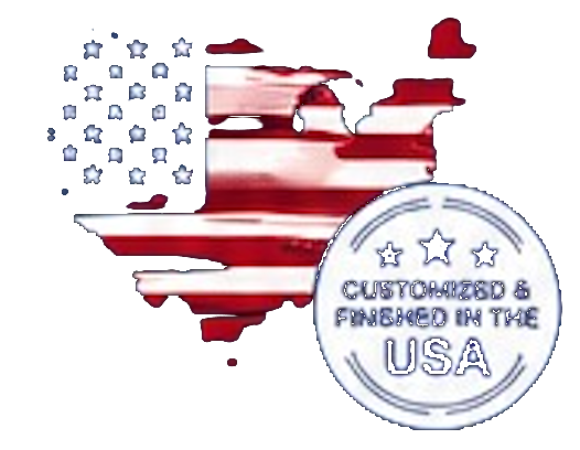 United States map with American flag — customized and finished in the USA